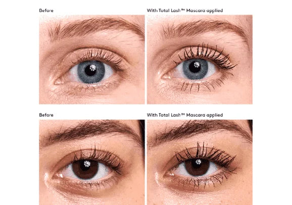 Total Lash™ Mascara by Colorescience instantly adds length and volume with a rich black tubing formula, lifting and separating lashes for a fuller, eye-opening effect.