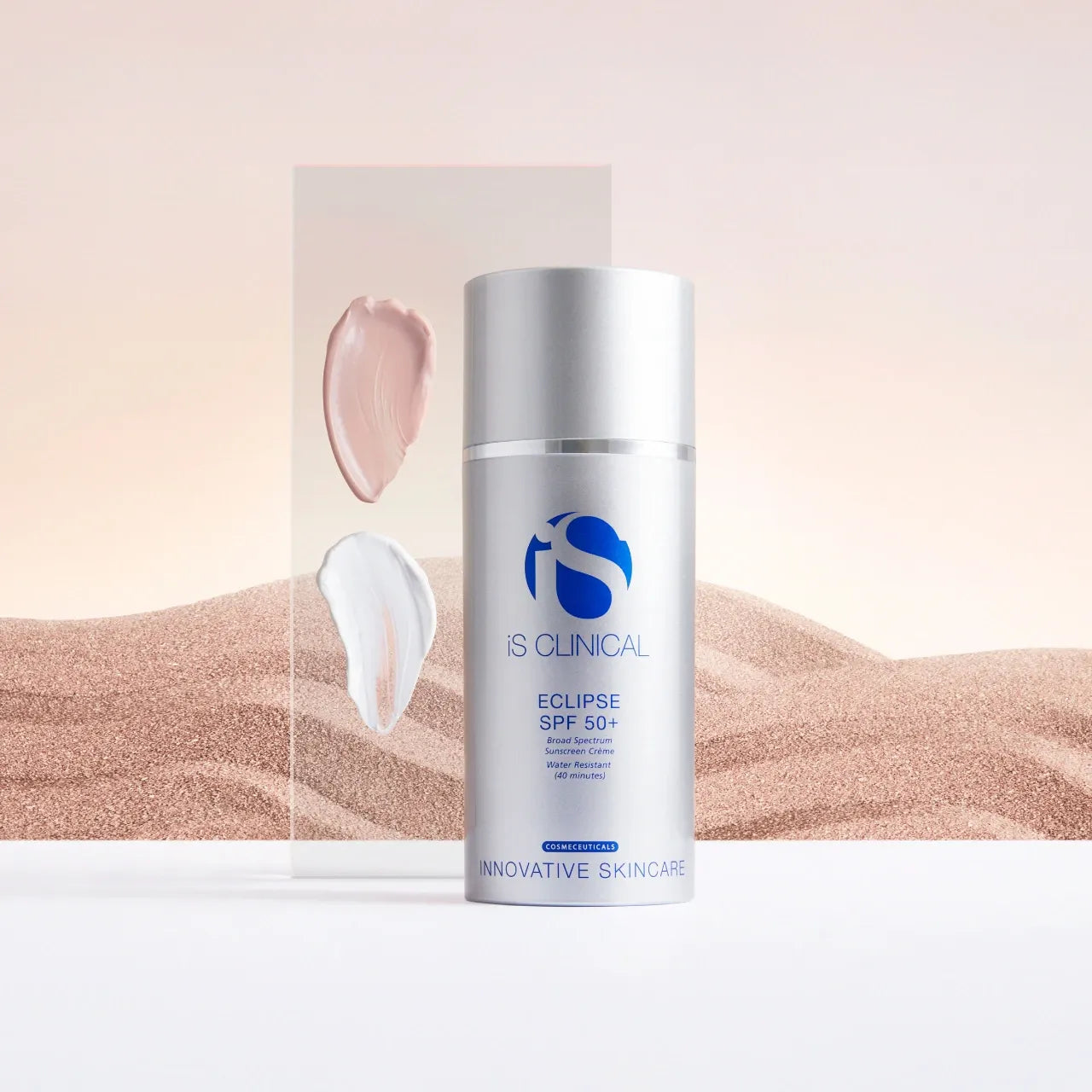 iS CLINICAL Eclipse SPF 50+ PerfecTint offers a lightweight, matte finish with a tint that blends seamlessly into the skin.