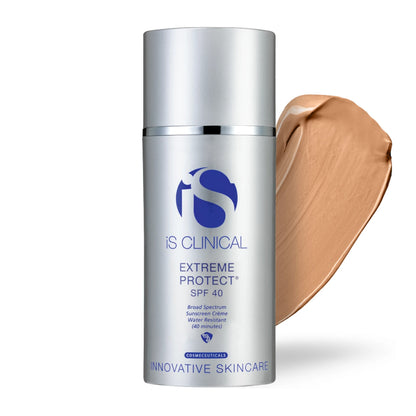 iS CLINICAL Extreme Protect SPF 40 PerfecTint Bronze for sun protection with a warm, radiant bronze tint.