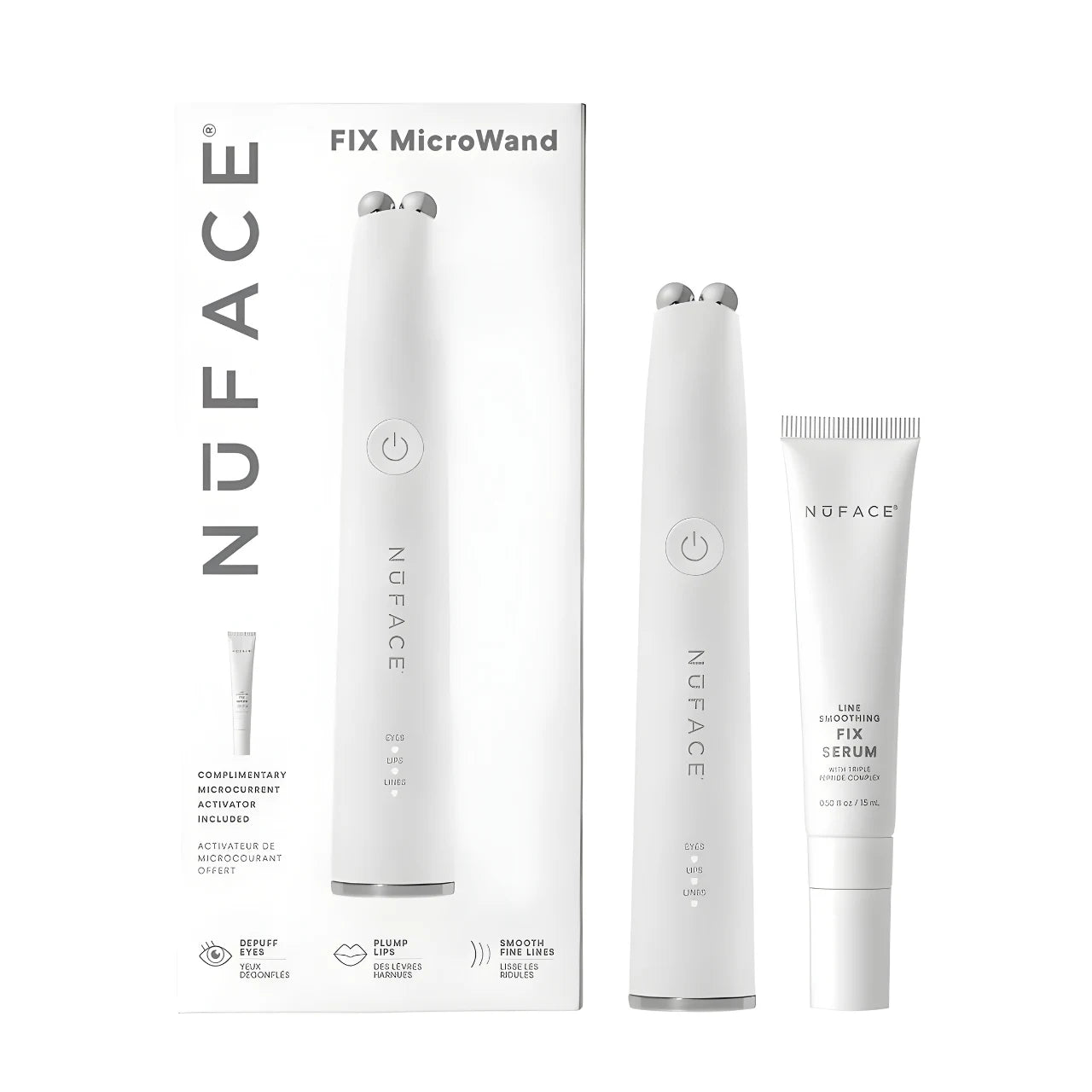 NuFACE FIX MicroWand line smoothing microcurrent device for eyes, lips, and fine lines that instantly lifts, firms, and refreshes skin.