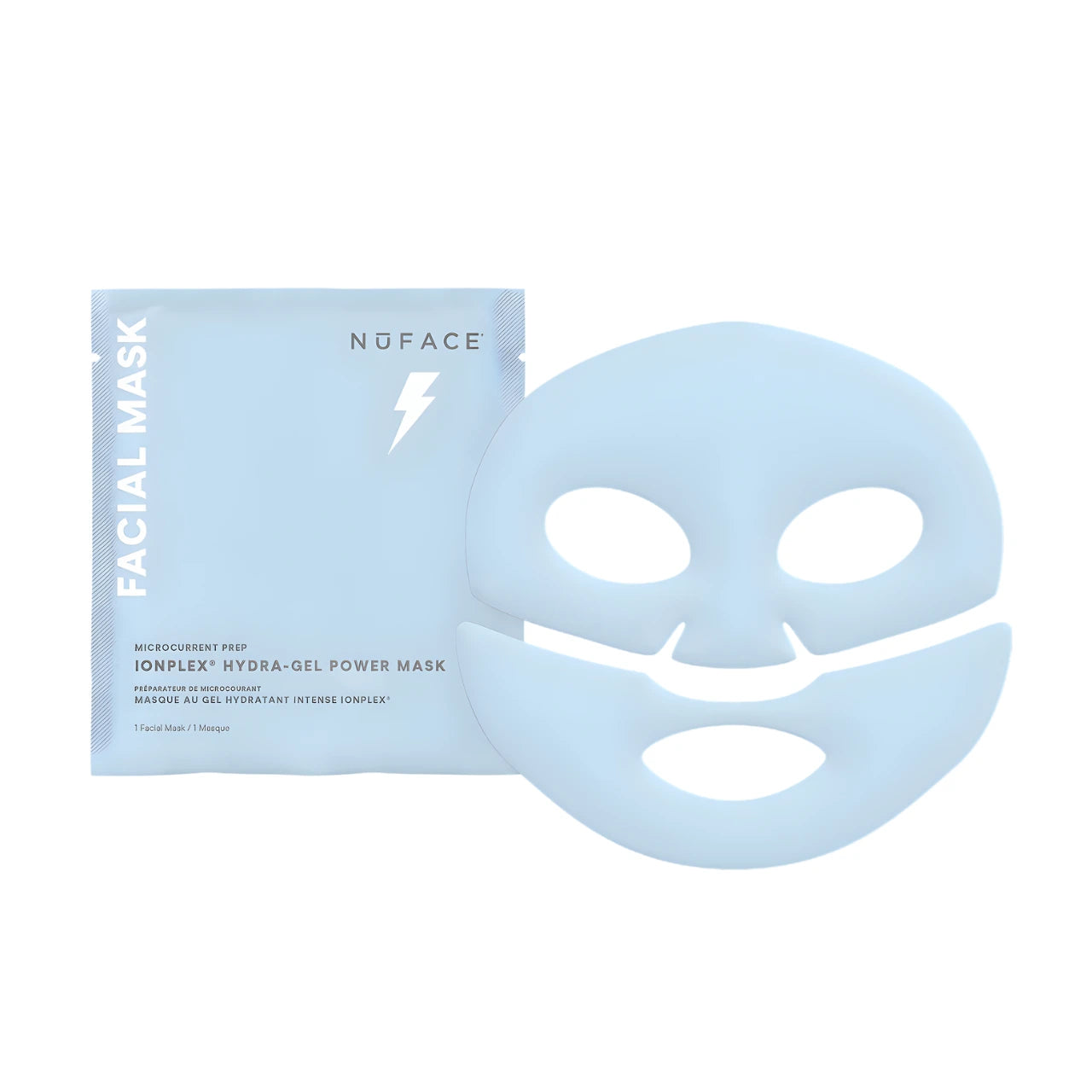 NuFACE IonPlex Hydra-Gel Power Mask Korean hydrogel sheet mask that delivers deep hydration, strengthens the skin barrier, and enhances microcurrent results for a radiant glass-skin glow.