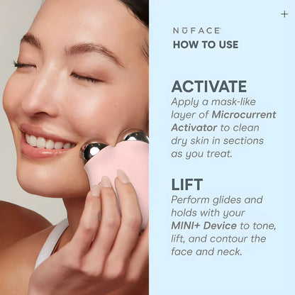 NuFACE MINI+ Starter Kit Smart Petite Microcurrent Facial Toning Device How to Use