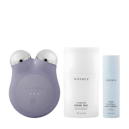 NuFACE MINI+ Starter Kit Smart Petite Microcurrent Facial Toning Device Violet Dusk