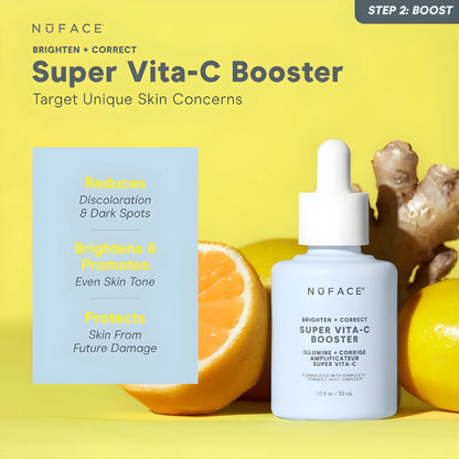 NuFACE Super Vita-C Booster Serum brightening Vitamin C serum for glowing skin Target Unique Skin Concerns