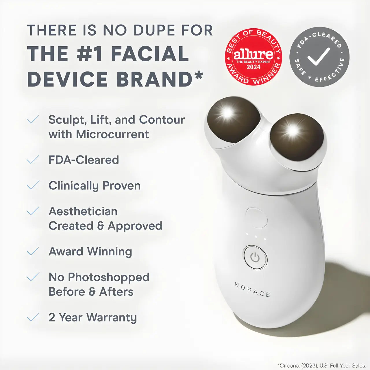 NuFACE TRINITY+ Complete Set Smart Microcurrent and LED Red Light Facial Toning Kit The #1 Facial Device Brand