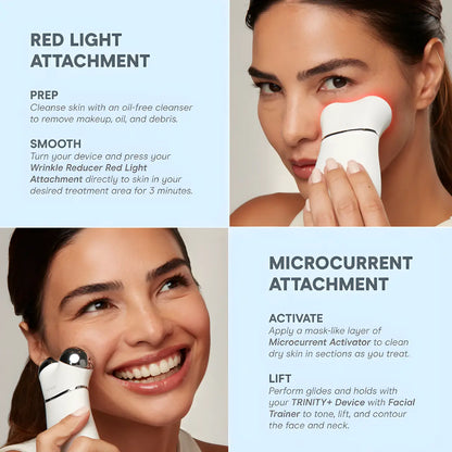 NuFACE TRINITY+ Complete Set Smart Microcurrent and LED Red Light Attachment
