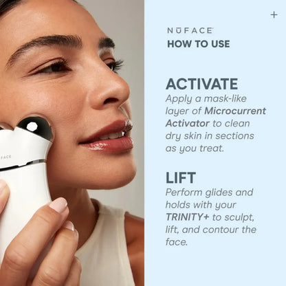 NuFACE Trinity+ PRO Advanced Microcurrent Facial Device that tones and sculpts the face and neck while improving firmness and elasticity.
