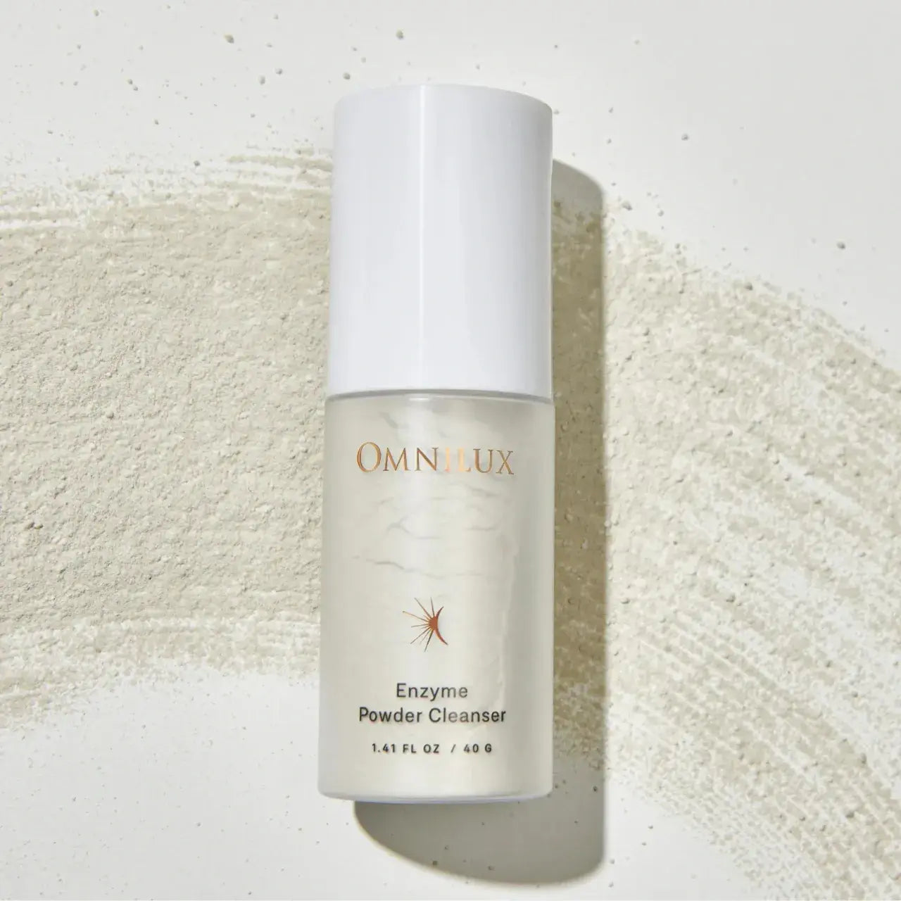 This enzyme powder cleanser preps skin for Omnilux LED therapy, improving absorption and enhancing anti-aging benefits.