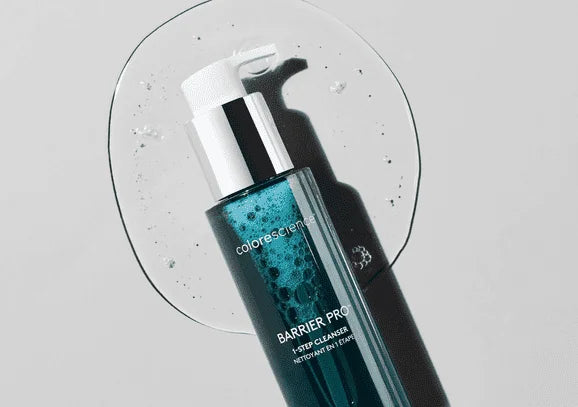 Colorescience Barrier Pro™ 1-Step Cleanser deeply cleanses in one step, removing makeup, impurities, and excess oil while keeping skin balanced and refreshed.