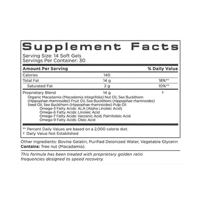 Osmosis Recovery Gel Caps Prebiotic and Omega Supplement for Firm Skin and Gut Health Supplement Facts