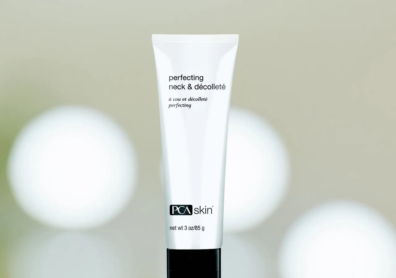 PCA Skin’s brightening and anti-redness cream for a smooth, even-toned neck & décolleté.