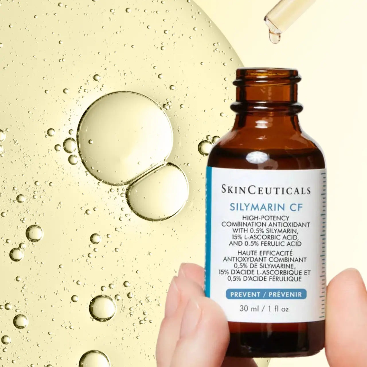 SkinCeuticals Silymarin CF provides powerful antioxidant protection with vitamin C and ferulic acid to defend against environmental damage.