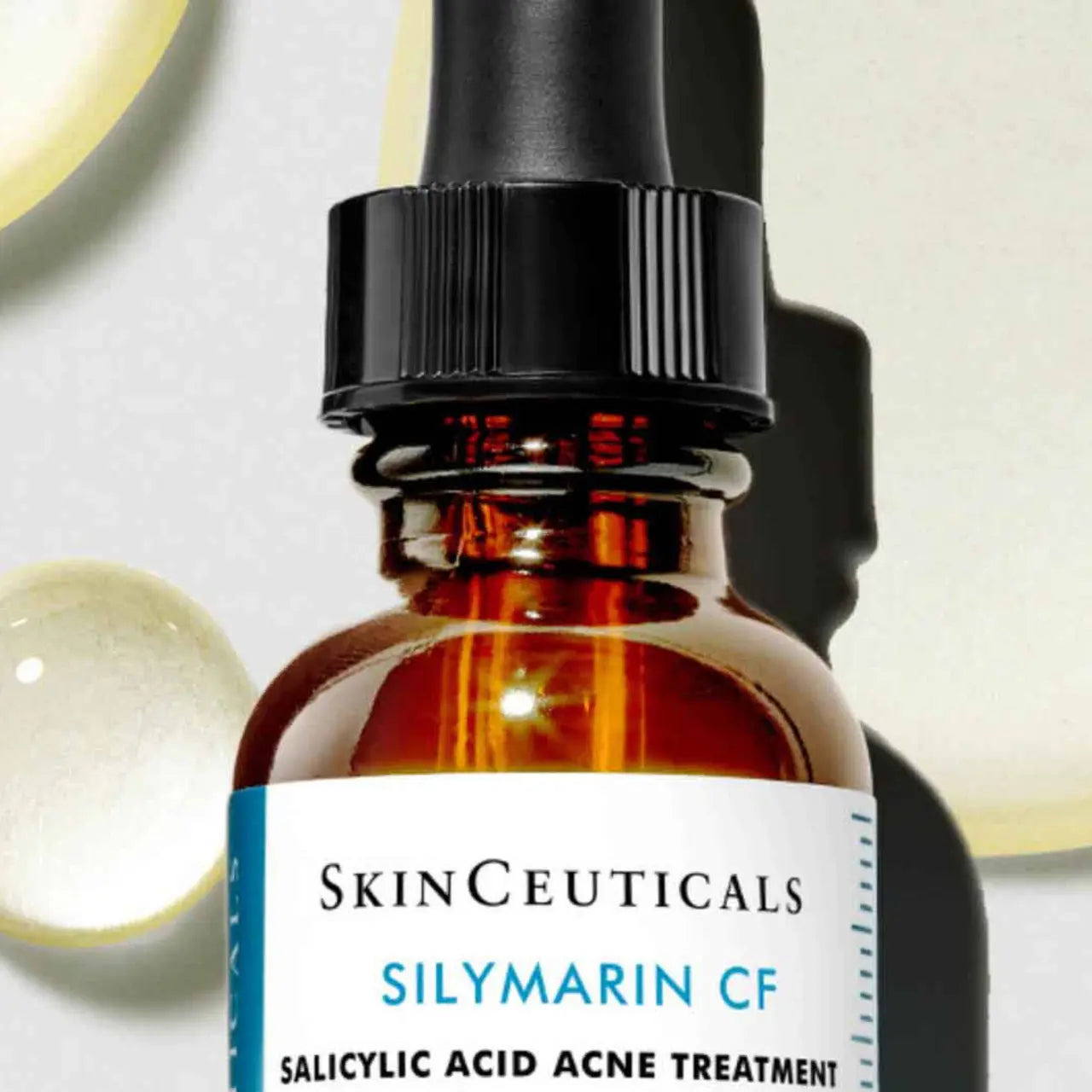 SkinCeuticals Silymarin CF, an oil-free vitamin C serum that reduces oiliness, refines skin texture, and protects against environmental damage.