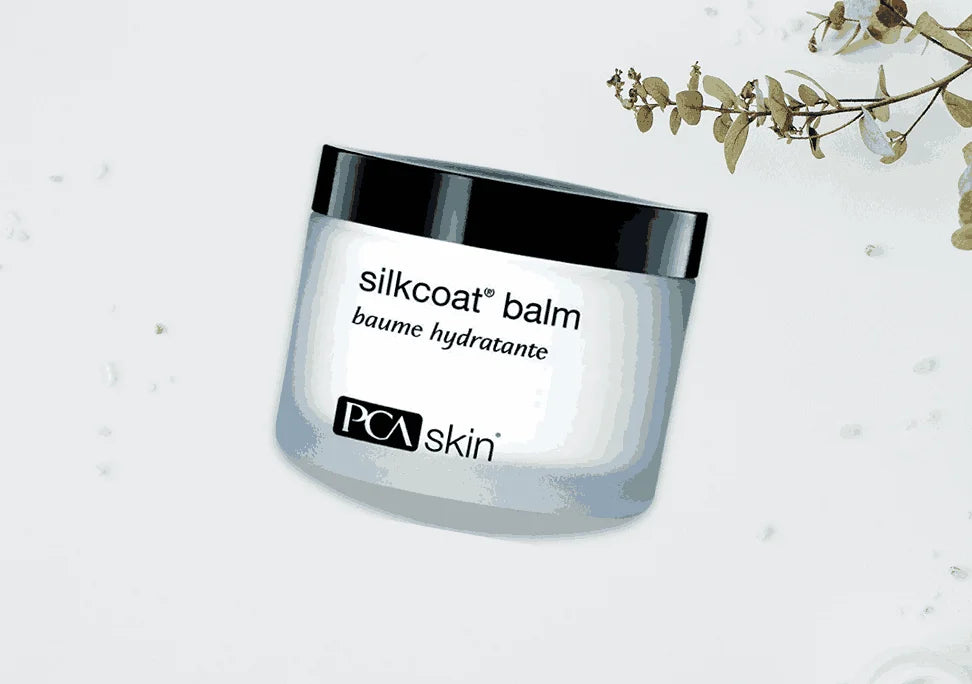 Calming blend of botanical extracts and squalane in PCA Skin Silkcoat® Balm helps reduce redness, irritation, and dryness for sensitive skin.