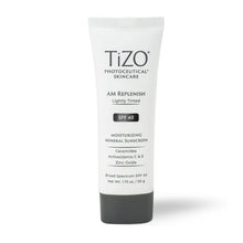 TiZO® AM Replenish Lightly Tinted SPF 40 provides broad-spectrum protection, hydrates, and repairs with Zinc Oxide, Ceramides, and Antioxidants.