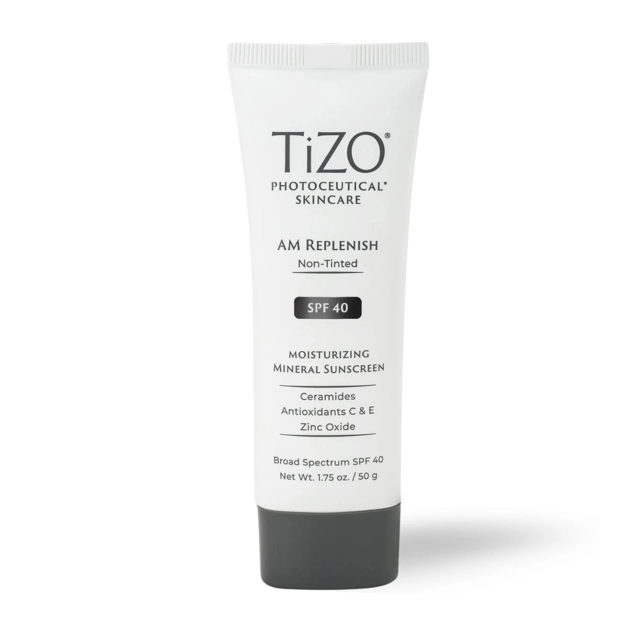 TiZO® AM Replenish SPF 40 sunscreen provides powerful UV protection while hydrating and nourishing the skin.