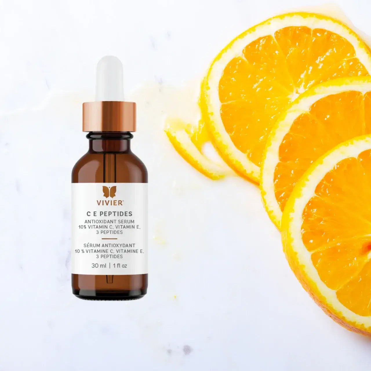 Vivier® C E Peptides serum deeply hydrates and nourishes dry skin, restoring softness and moisture.